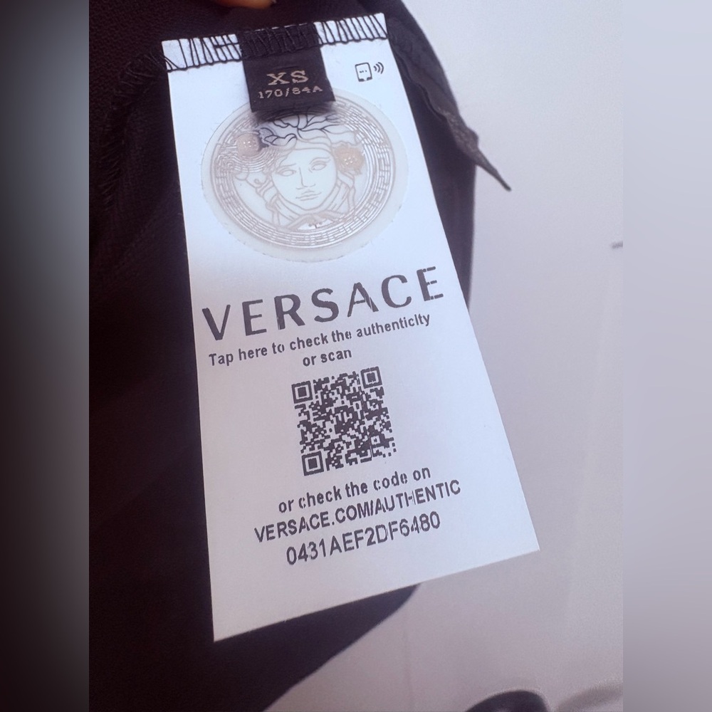 Authentic Versace Polo Shirt with Pink and Blue Accent Collar - Picture 5 of 8